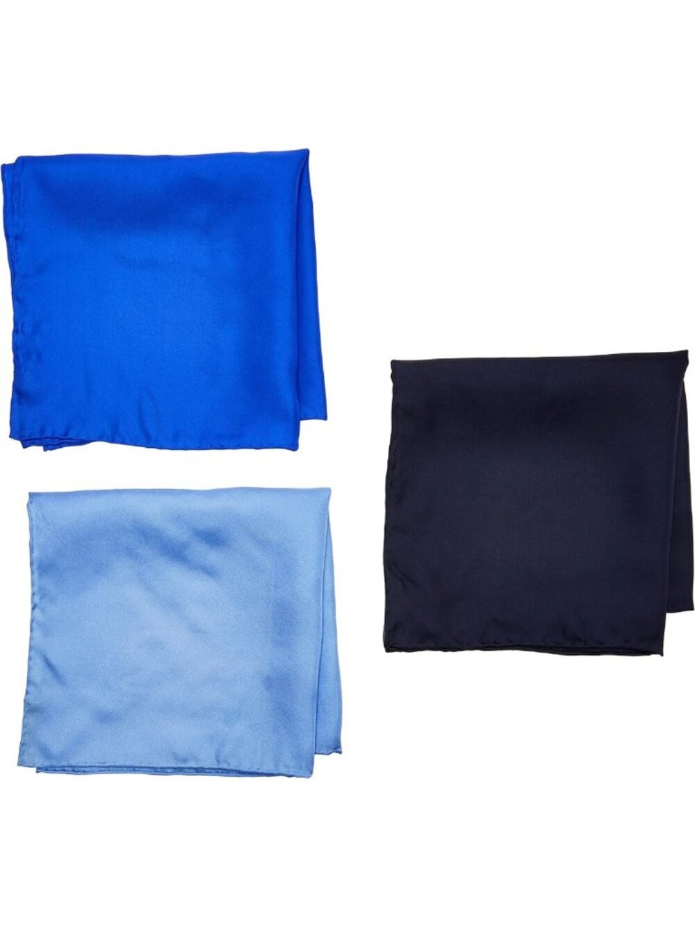Elegant 100% Silk Hand Rolled Pocket Square Set - 17"x17" - Three Pieces